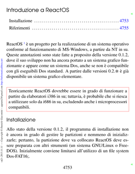 Introduzione a Reactos « Installazione