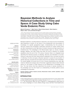 A Case Study Using Cabo Verde Endemic Flora