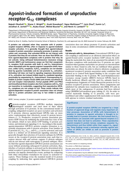 Agonist-Induced Formation of Unproductive Receptor-G12 Complexes Najeah Okashaha, Shane C