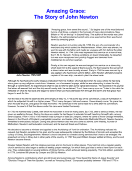 Amazing Grace: the Story of John Newton