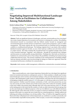 Trails As Facilitators for Collaboration Among Stakeholders