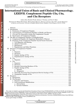 International Union of Basic and Clinical Pharmacology. LXXXVII