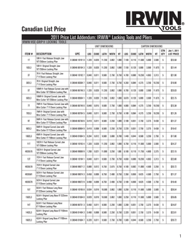 Canadian List Price