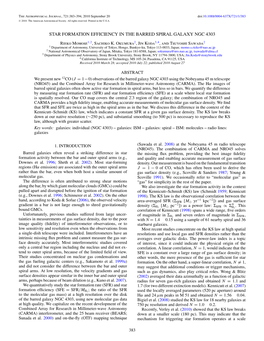 Star Formation Efficiency in the Barred Spiral Galaxy Ngc 4303