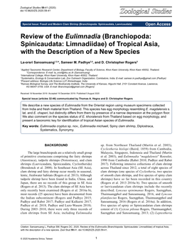 Branchiopoda: Spinicaudata: Limnadiidae) of Tropical Asia, with the Description of a New Species