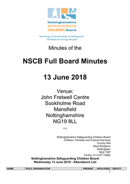 NSCB Full Board Minutes 13 June 2018