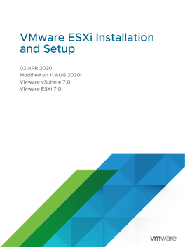 Vmware Esxi Installation and Setup