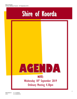 September 2019 Agenda