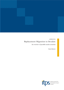 Replacement Migration to Sweden an Overview of Possible Sender Countries