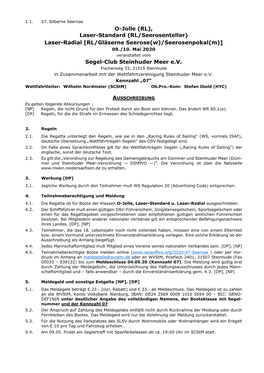 O-Jolle (RL), Laser-Standard (RL/Seerosenteller) Laser-Radial [RL/Gläserne Seerose(W)/Seerosenpokal(M)] 09./10
