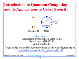 Introduction to Quantum Computing and Its Applications to Cyber Security