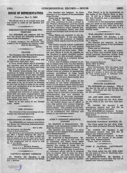 HOUSE of REPRESENTATIVES Objection to the Request of the Gentleman the Banks of the Charles River in Bos­ from Florida? Ton