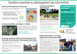 Travaillons Ensemble Au Développement De Notre Territoire