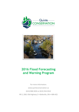 2016 Flood Forecasting & Warning Program
