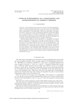 Types of Integrability on a Submanifold and Generalizations of Gordon’S Theorem