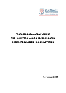 Proposed Local Area Plan for the Hs2 Interchange