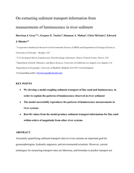 On Extracting Sediment Transport Information from Measurements of Luminescence in River Sediment