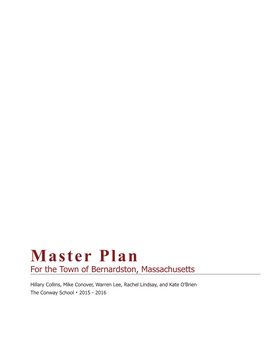 Master Plan for the Town of Bernardston, Massachusetts