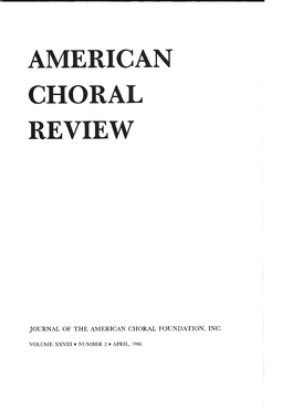 American Choral Review