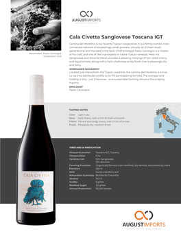 Cantina Del Morellino | Cala Civetta Sangiovese Toscana