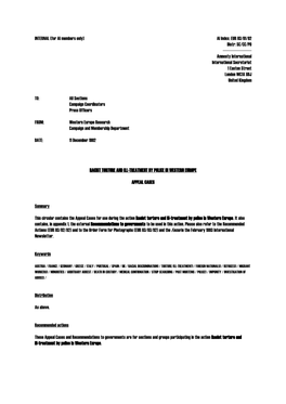 AI Index: EUR 03/01/92 Distr: SC/CC/PO ------Amnesty International International Secretariat 1 Easton Street London WC1X 8DJ United Kingdom