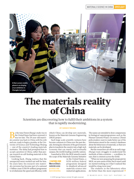 The Materials Reality of China Scientists Are Discovering How to Fulfil Their Ambitions in a System That Is Rapidly Modernizing