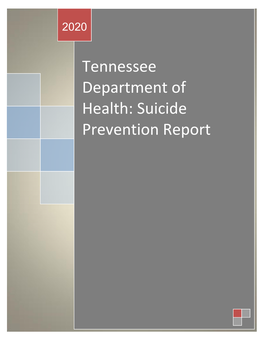 Tennessee Department of Health: Suicide Prevention Report