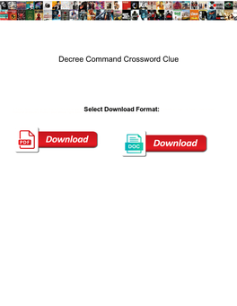 Decree Command Crossword Clue