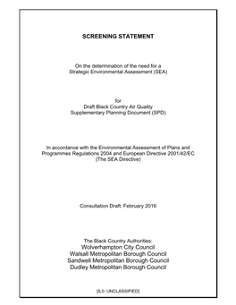 SCREENING STATEMENT Wolverhampton