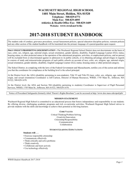 2017-2018 Student Handbook