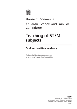 Teaching of STEM Subjects