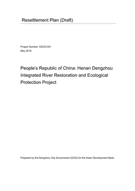 Resettlement Plan (Draft) People's Republic of China: Henan