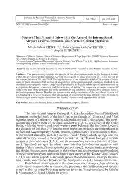 Factors That Attract Birds Within the Area of the International Airport