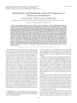 Identification and Distribution of Insertion Sequences of Paracoccus