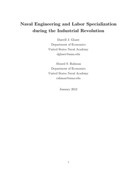 Naval Engineering and Labor Specialization During the Industrial Revolution