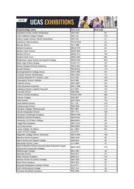 School/College Name Post Code