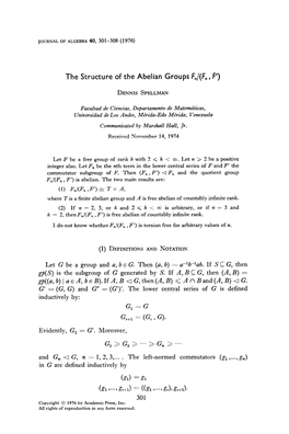 The Structure of the Abelian Groups F,/(F,, F’)