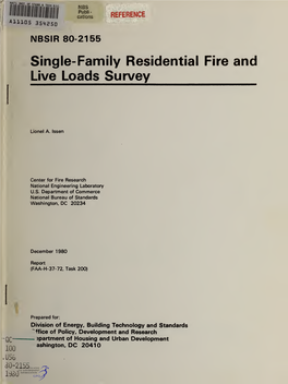 Single-Family Residential Fire and Live Loads Survey / 0 S