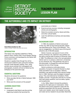 Teacher Resource Lesson Plan