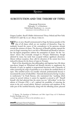 Review of Gregory Landini, Russell's Hidden Substitutional Theory