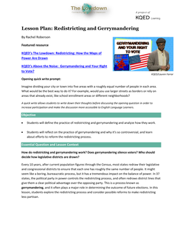 Lesson Plan: Redistricting and Gerrymandering