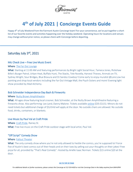 4Th of July 2021 | Concierge Events Guide