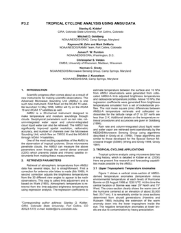 TROPICAL CYCLONE ANALYSIS USING AMSU DATA Stanley Q