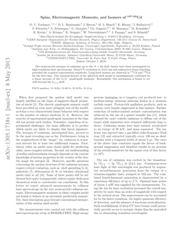 Arxiv:1305.1738V1 [Nucl-Ex] 8 May 2013 Ae Pcrsoystpa SLECR.High-Energy ISOLDE-CERN