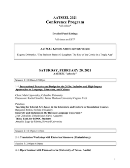 2021 Conference Downloadable Program