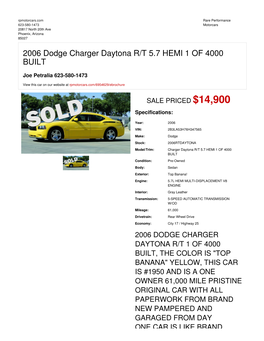 2006 Dodge Charger Daytona R/T 5.7 HEMI 1 of 4000 BUILT | Phoenix