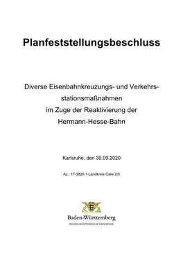 Planfeststellungsbeschluss