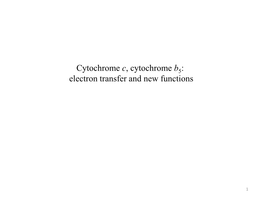 Cytochrome C, Cytochrome B5 and Electron Transfer