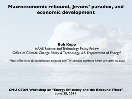 Macroeconomic Rebound, Jevons' Paradox, and Economic Development