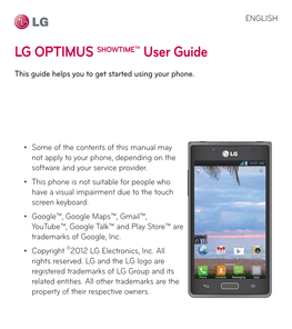 LG OPTIMUS SHOWTIMETM User Guide